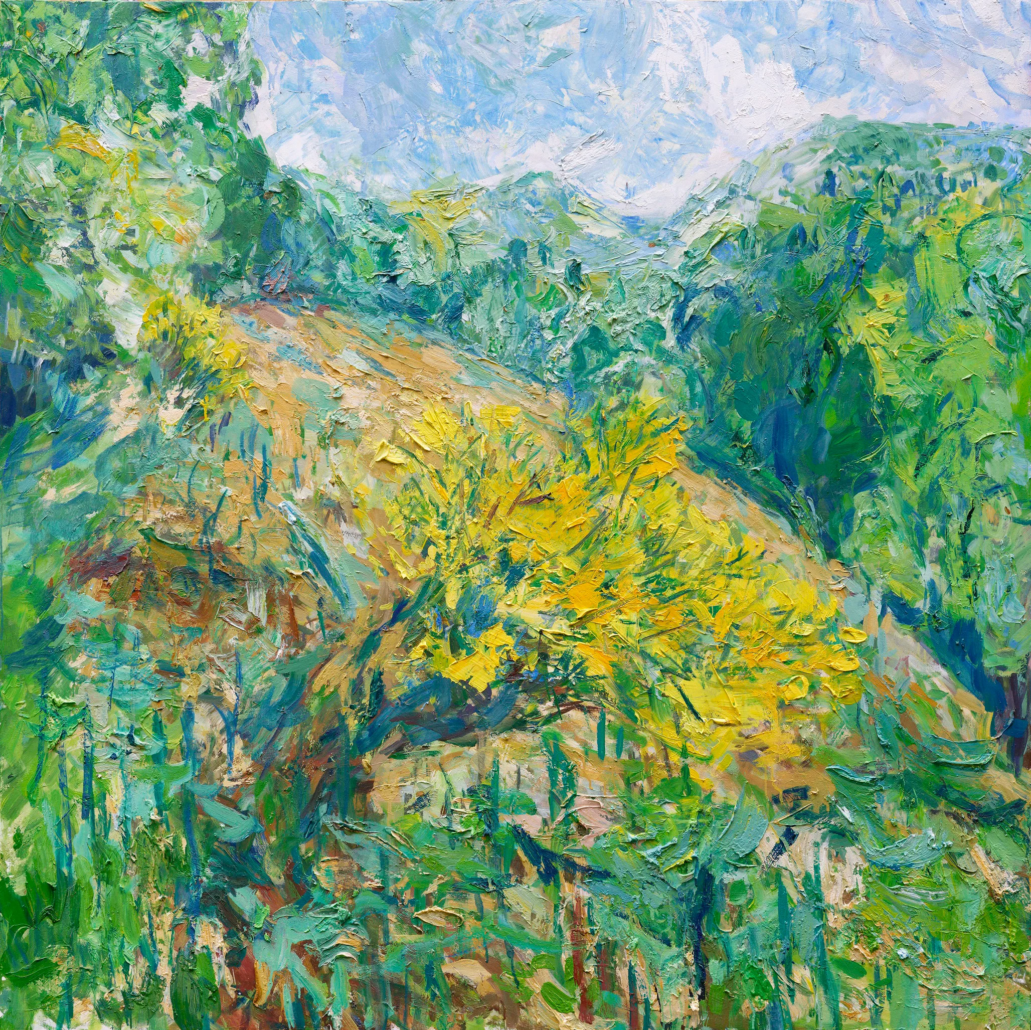 Top Meadow, Spring, 2022, 122 x 122cm